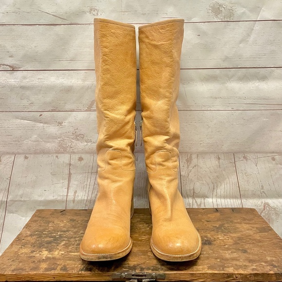 Prada Shoes - Prada Camel color leather tall boots FINAL PRICE